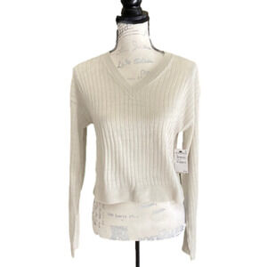 Nordstrom BP Ivory V-Neck Sweater Juniors Size XL